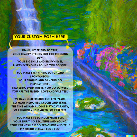 Nature Garden & Fall: Your Custom PoemAI with Original Impressionist Art on Canvas